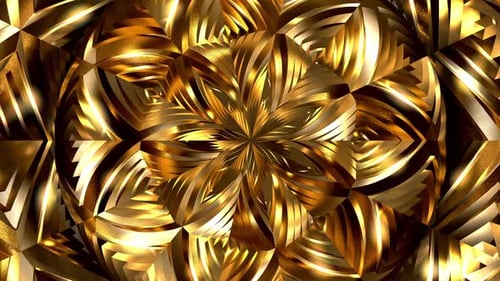 Abstract Golden Geometric Kaleidoscope Loop Background