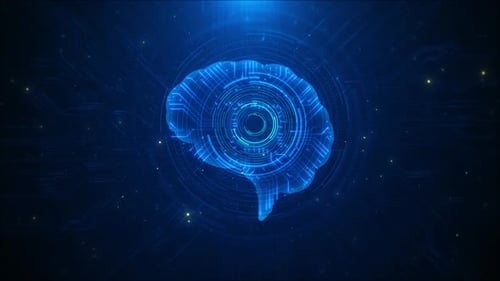 Digitale Gehirn-KI-Technologie und neuronale Netzwerke Futuristische Darstellung, das Gehirn wurde technologisch geformt. Hig