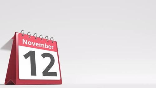 Animated 3D Desktop Calendar Page Flip