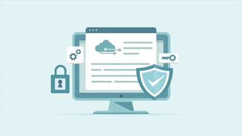 Animated Flat Design for Cloud Data Security and Protection