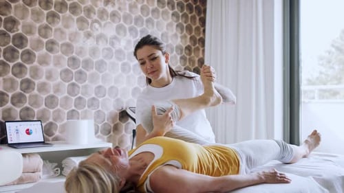 Senior Woman on Physiotherapy in Resort