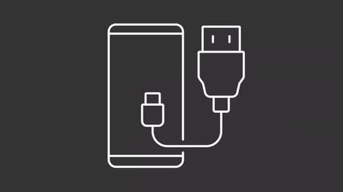Animated Smartphone USB Charging Line Icon