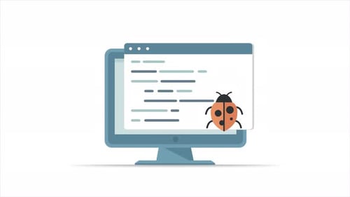 Flat Design Animation of Software Development and Debugging
