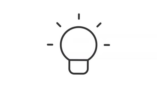 Animated small round light bulb line icon