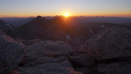 Mount Blue Sky Evans last sunlight sunset sundown on horizon top Bierstadt Grays Torreys peak front