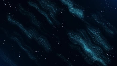 Dark Blue Fluid Wavy Background with Abstract Flowing Particles