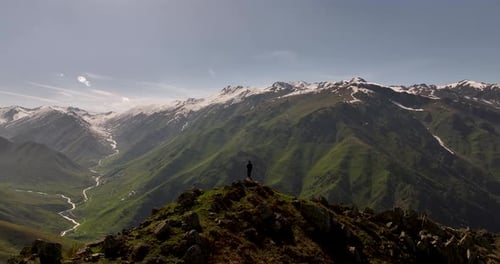 Man & Nature: 360° Drone Experience in the Heart of Snowy Mountains