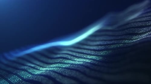 Abstrakte blaue und grüne Verlaufslinien, die dynamische Wellen bilden