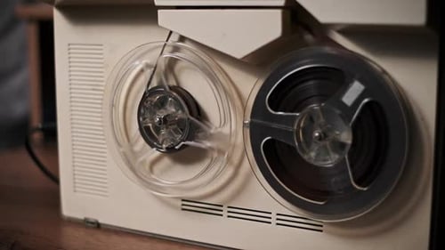 Vintage Reel to Reel Tape Machine Playing