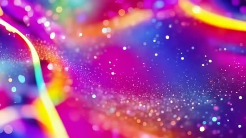 Abstrakter mehrfarbiger Glitzerpartikelwellen-Bewegungshintergrund