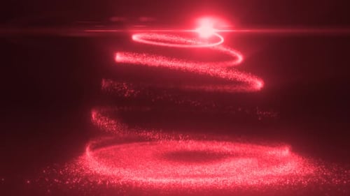 Festive Glowing Particle Christmas Tree Formation Animation