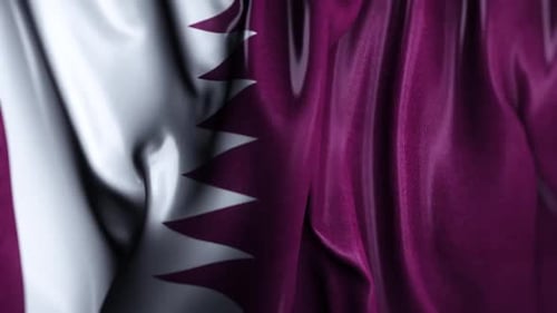 Realistic Qatar National Flag Waving Animation