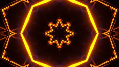 Seamless Neon Geometric Kaleidoscope Loop Background