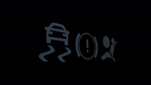 Illuminated Car Safety Dashboard Icons