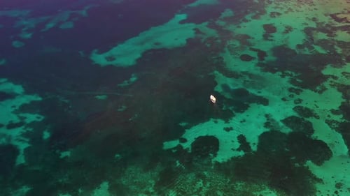 Sailing Boat in the Blue Waters of the Sea