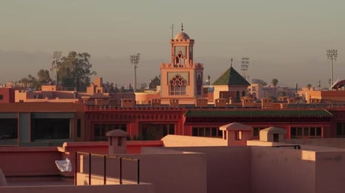 Marrakech Rooftops With Atlas Mountains in Morning Light
