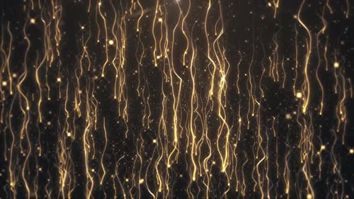 Elegant Golden Particle Stream Background