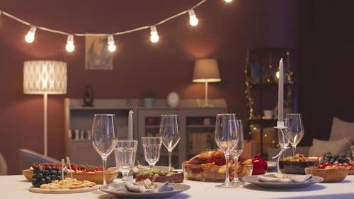 Beautiful Table Set for Festive Dinner Party