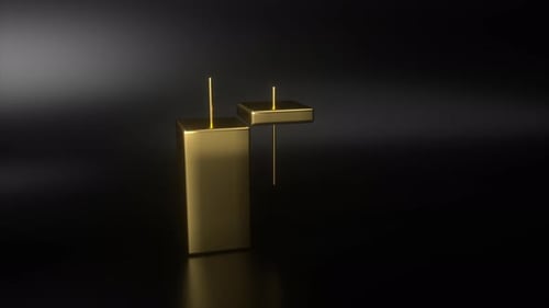 Abstract 3D Golden and Silver Bar Graph Corporate Animation