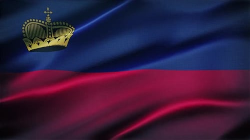 Waving National Flag of Liechtenstein Animation