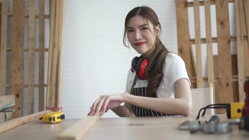 Carpenter work at workshop.