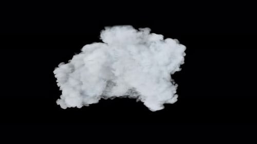Exploding dust top down view on transparent background