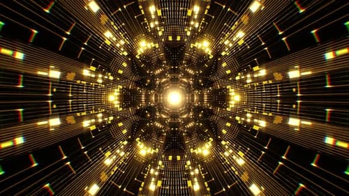 Aufwendige visuelle Kunstschleife mit Goldlicht