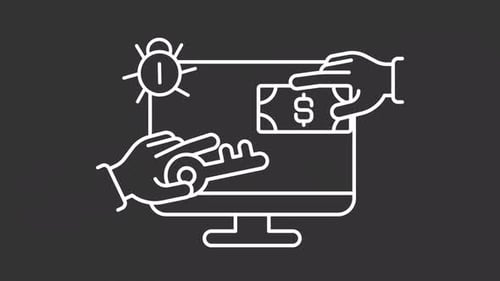 Ransomware white line animation