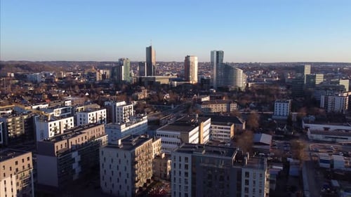 Aerial View of City Buildings on a Sunny Day