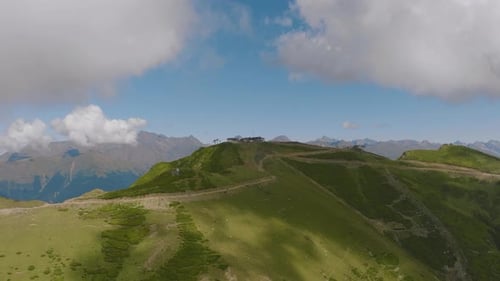 Video Filming From a Drone of a Mountain Landscape