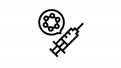 syringe line icon animation