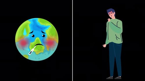 Sick Earth And Sick Man Alpha Channel 4K