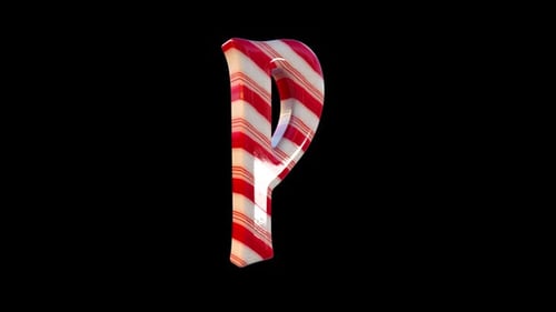 Christmas Candy Cane Letter P Loop