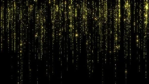 Golden Glitter Particles Falling Down Animation Loop