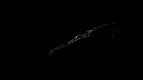 Arctic Collection: Effect of ice growing slowly and covering a line on a black background