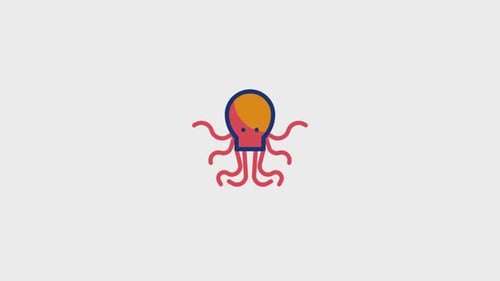 Animated Flat Design Sea Creatures Icons