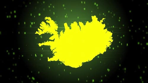 Digital Map Reveal of Iceland with Glitch Effects