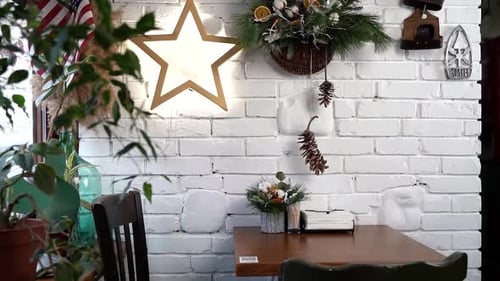 Restaurant with Christmas decorations