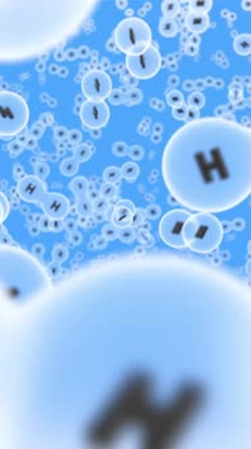 Fluid Hydrogen H2 Molecules Science Background Animation