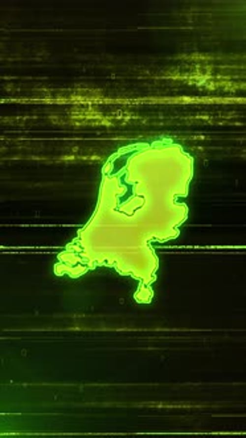 Netherlands Digital Futuristic Glitch Map