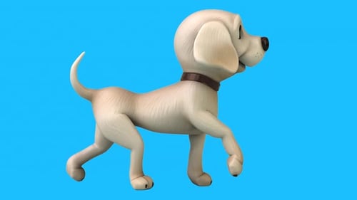 Fun 3D cartoon brown Labrador retriever (with alpha channel)