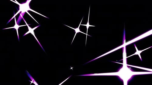 Kontinuierlich rosafarbener leuchtender Stern, schwebende VFX-Animation auf transparentem Hintergrund