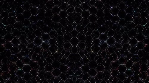 Abstract Sparkling Hexagon Grid Network Background Loop