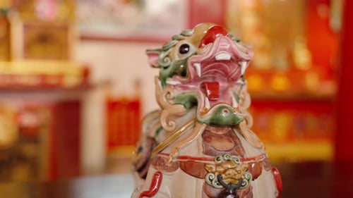 Chinese Traditional Dragon Figure in the Temple for Praying