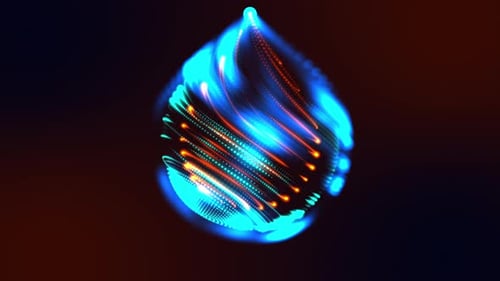Abstract Digital Particle Sphere Rotating Animation