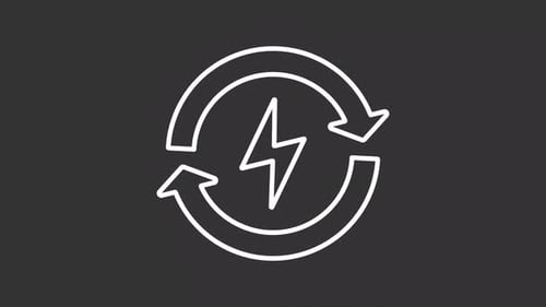 Renewable energy white line animation