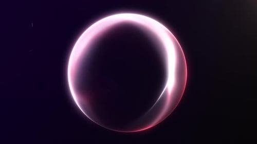 Futuristic glowing sphere with purple, red, and white light