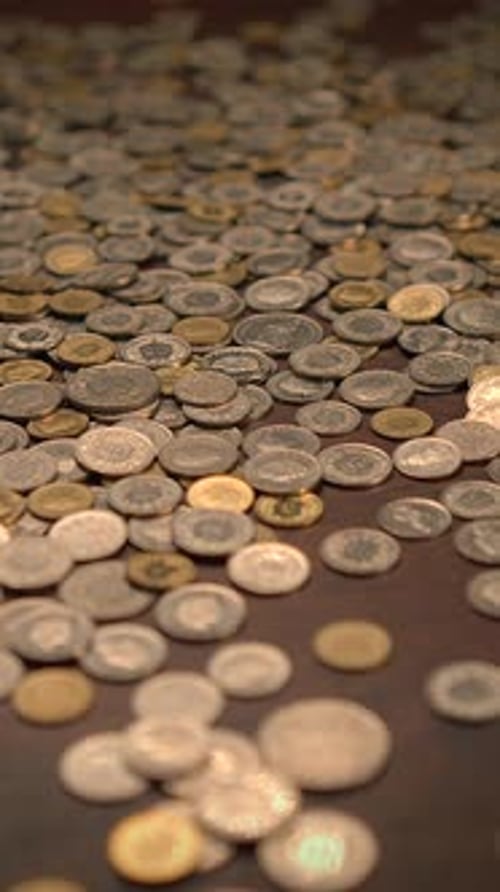 Table Covered with Bronze and Silver Coins