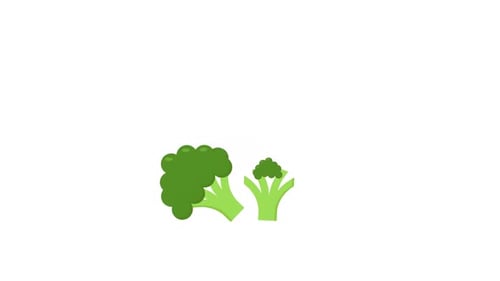 Flat Design Broccoli Growth Animation