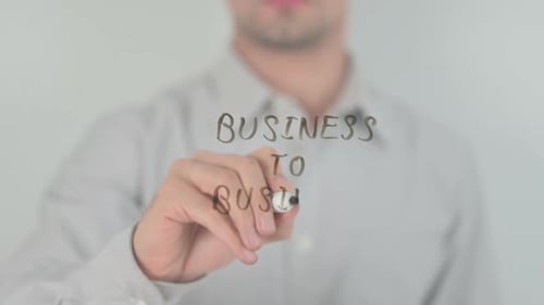 Business To Business, Schreiben auf transparentem Bildschirm